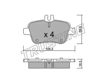 982.0 TRUSTING Комплект тормозных колодок, дисковый тормоз