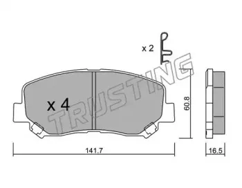 985.0 TRUSTING Комплект тормозных колодок, дисковый тормоз