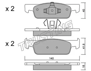 991.0 TRUSTING Комплект тормозных колодок, дисковый тормоз