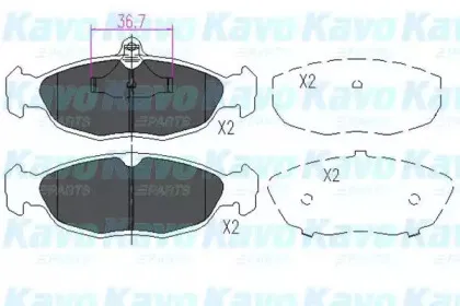 KBP-1005 KAVO PARTS Комплект тормозных колодок, дисковый тормоз