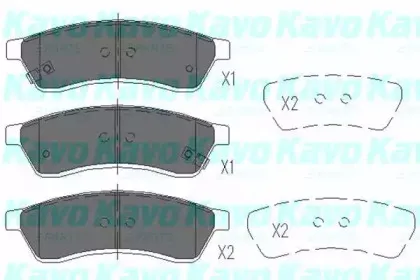 KBP-1012 KAVO PARTS Комплект тормозных колодок, дисковый тормоз