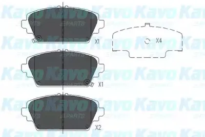 KBP-2012 KAVO PARTS Комплект тормозных колодок, дисковый тормоз