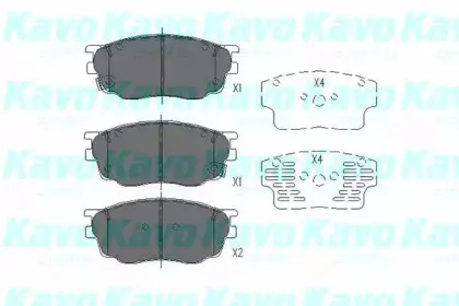KBP-4511 KAVO PARTS Комплект тормозных колодок, дисковый тормоз