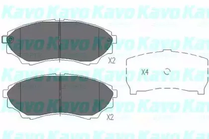 KBP-4514 KAVO PARTS Комплект тормозных колодок, дисковый тормоз