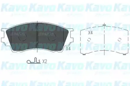 KBP-4529 KAVO PARTS Комплект тормозных колодок, дисковый тормоз
