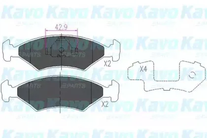 KBP-4532 KAVO PARTS Комплект тормозных колодок, дисковый тормоз