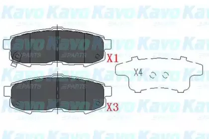 KBP-4555 KAVO PARTS Комплект тормозных колодок, дисковый тормоз