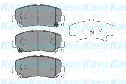 KBP-4563 KAVO PARTS Комплект тормозных колодок, дисковый тормоз