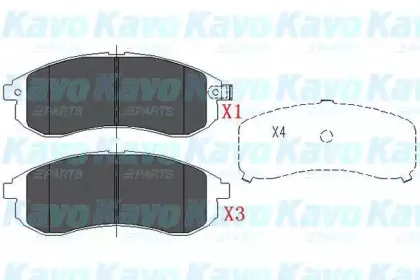 KBP-5533 KAVO PARTS Комплект тормозных колодок, дисковый тормоз