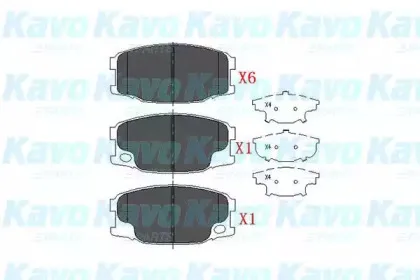 KBP5535 KAVO PARTS Комплект тормозных колодок, дисковый тормоз