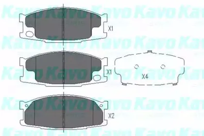 KBP5539 KAVO PARTS Комплект тормозных колодок, дисковый тормоз