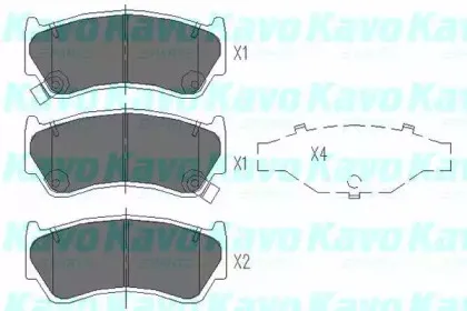 KBP-6508 KAVO PARTS Комплект тормозных колодок, дисковый тормоз