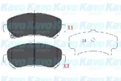 KBP-6519 KAVO PARTS Комплект тормозных колодок, дисковый тормоз
