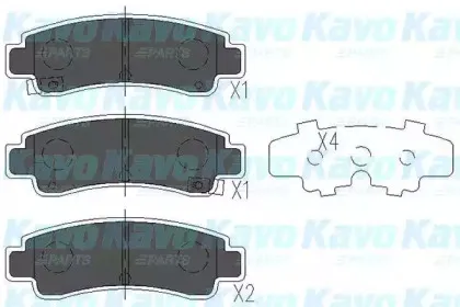 KBP-6546 KAVO PARTS Комплект тормозных колодок, дисковый тормоз