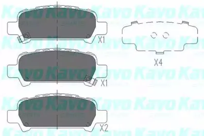 KBP-8002 KAVO PARTS Комплект тормозных колодок, дисковый тормоз