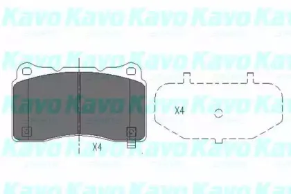 KBP-8021 KAVO PARTS Комплект тормозных колодок, дисковый тормоз