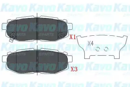 KBP-8022 KAVO PARTS Комплект тормозных колодок, дисковый тормоз
