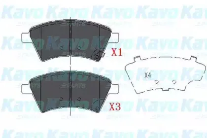KBP-8523 KAVO PARTS Комплект тормозных колодок, дисковый тормоз
