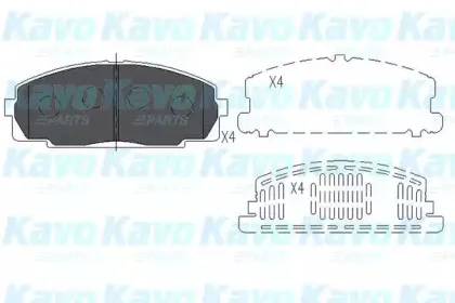 KBP-9002 KAVO PARTS Комплект тормозных колодок, дисковый тормоз