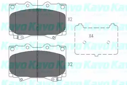 KBP-9049 KAVO PARTS Комплект тормозных колодок, дисковый тормоз
