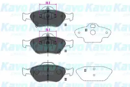 KBP-9091 KAVO PARTS Комплект тормозных колодок, дисковый тормоз