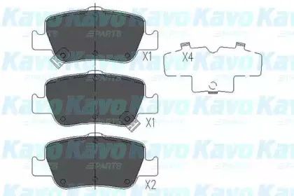 KBP-9104 KAVO PARTS Комплект тормозных колодок, дисковый тормоз