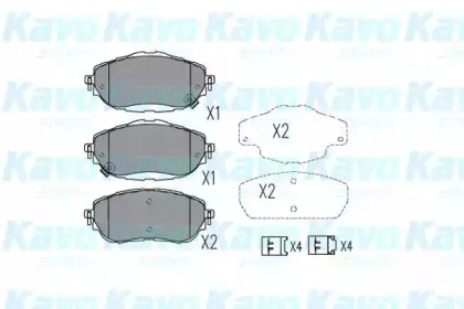 KBP-9123 KAVO PARTS Комплект тормозных колодок, дисковый тормоз