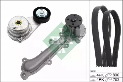 529 0121 30 INA Водяной насос + комплект ручейковых ремней