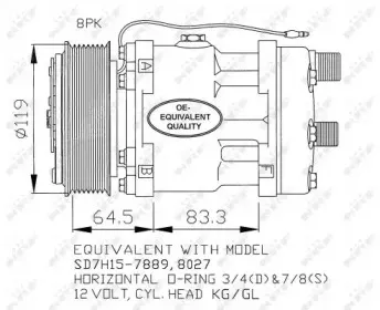32133 NRF Компрессор, кондиционер