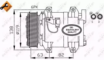 32211 NRF Компрессор, кондиционер