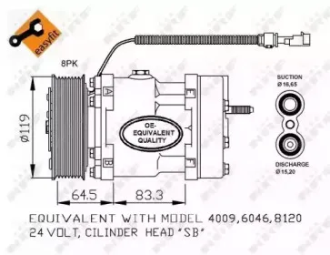 32750 NRF Компрессор, кондиционер
