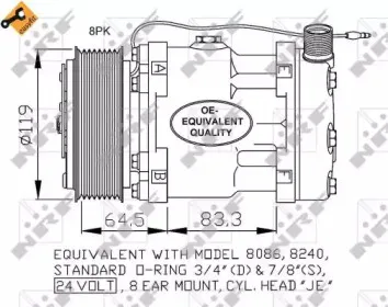 32770 NRF Компрессор, кондиционер