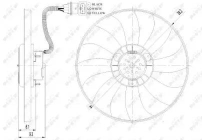 47410 NRF Вентилятор, охлаждение двигателя