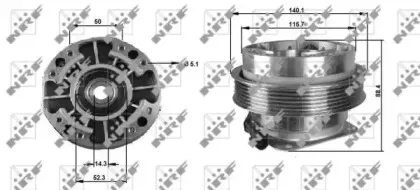 49705 NRF Сцепление, вентилятор радиатора