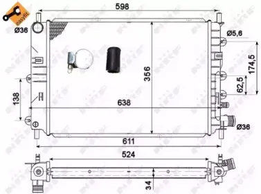 514436 NRF Радиатор, охлаждение двигателя