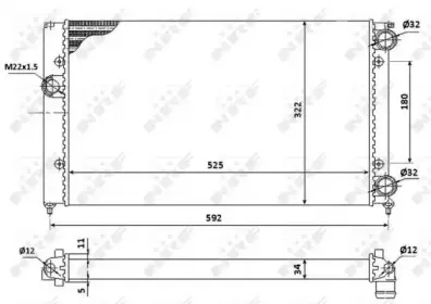 529501 NRF Радиатор, охлаждение двигателя