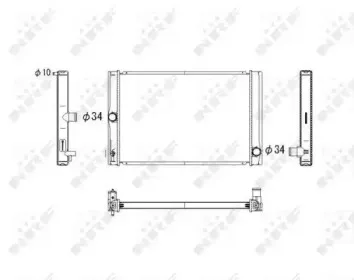 53764 NRF Радиатор, охлаждение двигателя