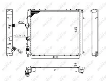 58075A NRF Радиатор, охлаждение двигателя