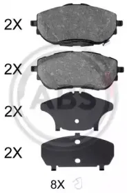 35025 A.B.S. Комплект тормозных колодок, дисковый тормоз