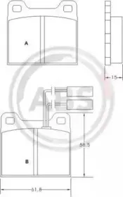 36005 A.B.S. Комплект тормозных колодок, дисковый тормоз