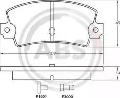 36122 A.B.S. Комплект тормозных колодок, дисковый тормоз