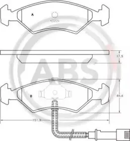 36485 A.B.S. Комплект тормозных колодок, дисковый тормоз