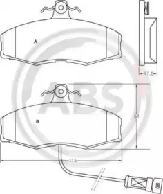 36507 A.B.S. Комплект тормозных колодок, дисковый тормоз