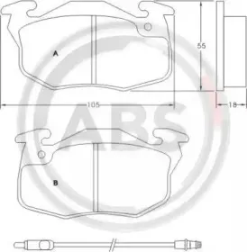 36565 A.B.S. Комплект тормозных колодок, дисковый тормоз