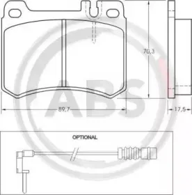 36640 A.B.S. Комплект тормозных колодок, дисковый тормоз