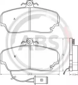 36646 A.B.S. Комплект тормозных колодок, дисковый тормоз