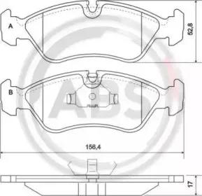 36667 A.B.S. Комплект тормозных колодок, дисковый тормоз