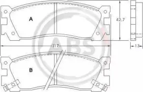 36676 A.B.S. Комплект тормозных колодок, дисковый тормоз