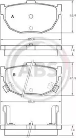 36692 A.B.S. Комплект тормозных колодок, дисковый тормоз