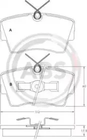 36695 A.B.S. Комплект тормозных колодок, дисковый тормоз